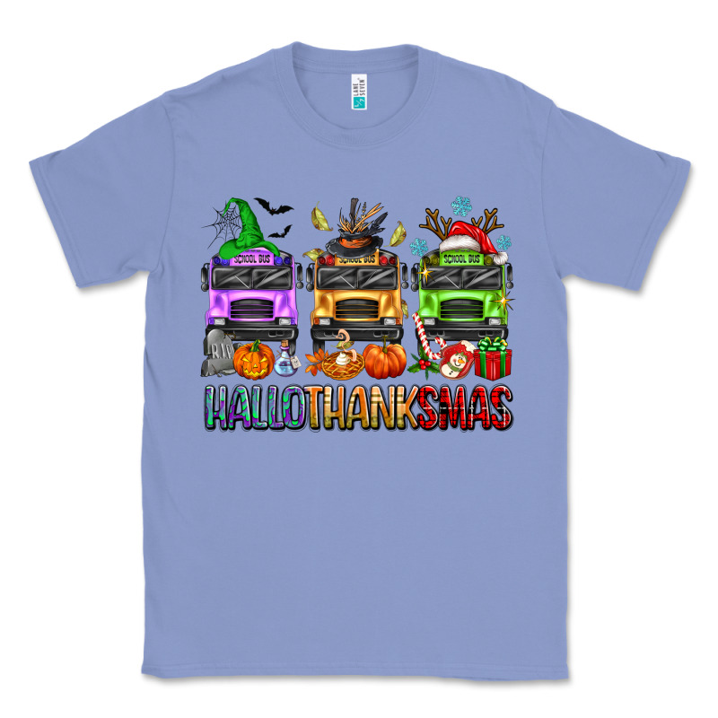 Hallothanksmas School Bus Classic Tee by texasbilliewilder | Teevron
