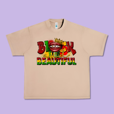Black And Beautiful Urban Heavy Tee Designed By Cowgirlartshop