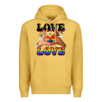Antique Gold love is love lgbtq pride hands Premium Hoodie - LillyAllenDesigns