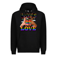 Black love is love lgbtq pride hands Premium Hoodie - LillyAllenDesigns