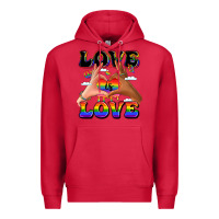 Cardinal love is love lgbtq pride hands Premium Hoodie - LillyAllenDesigns