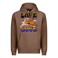 Chestnut love is love lgbtq pride hands Premium Hoodie - LillyAllenDesigns