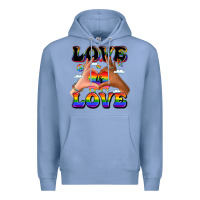 Colony Blue love is love lgbtq pride hands Premium Hoodie - LillyAllenDesigns