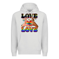 Dove Grey love is love lgbtq pride hands Premium Hoodie - LillyAllenDesigns