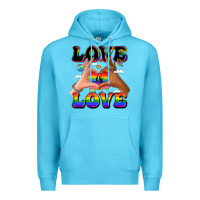 Ocean Blue love is love lgbtq pride hands Premium Hoodie - LillyAllenDesigns