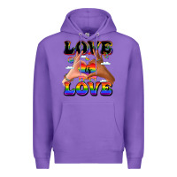 Purple love is love lgbtq pride hands Premium Hoodie - LillyAllenDesigns