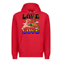 Red love is love lgbtq pride hands Premium Hoodie - LillyAllenDesigns