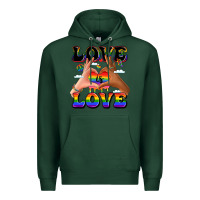 Sports Green love is love lgbtq pride hands Premium Hoodie - LillyAllenDesigns