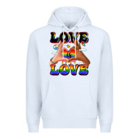White love is love lgbtq pride hands Premium Hoodie - LillyAllenDesigns