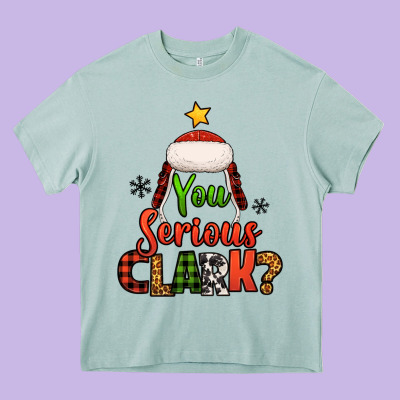 You Serious Clark Christmas Tree Heavy Core Tee Designed By Jasminsmagicworld