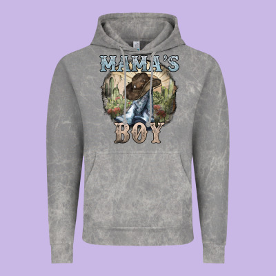 Mama's Boy Western Cowboy Boots Cactus Vintage Hoodie Designed By Howdyjamesfarm