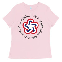 Bubblegum Pink American Revolution Bicentennial 1776  1976 Ladies Tee - trangStudio
