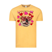 Vintage Mustard valentine's day  brown english bulldog Vintage Tee - RanaPortraitStore