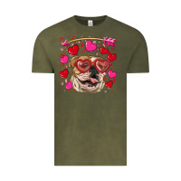 Valentine's Day  Brown English Bulldog Vintage Tee | Teevron