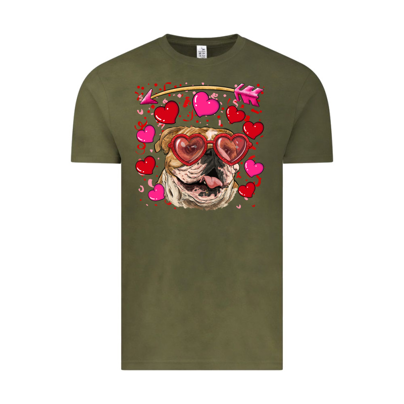 Valentine's Day  Brown English Bulldog Vintage Tee by RanaPortraitStore | Teevron