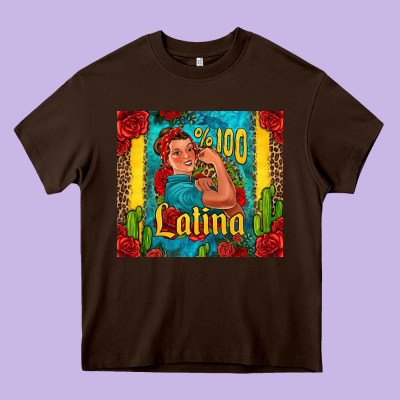 Hundred Percent Latina Strong Woman Heavy Core Tee Designed By Jasminsmagicworld
