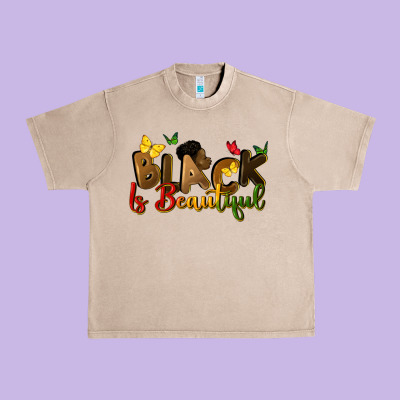 Black Is Beautiful Urban Heavy Tee Designed By Cowgirlartshop