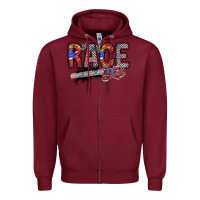 Burgundy race girl Zipper Hoodie - RacoonDesign