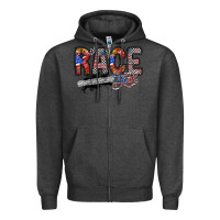 Charcoal Heather race girl Zipper Hoodie - RacoonDesign