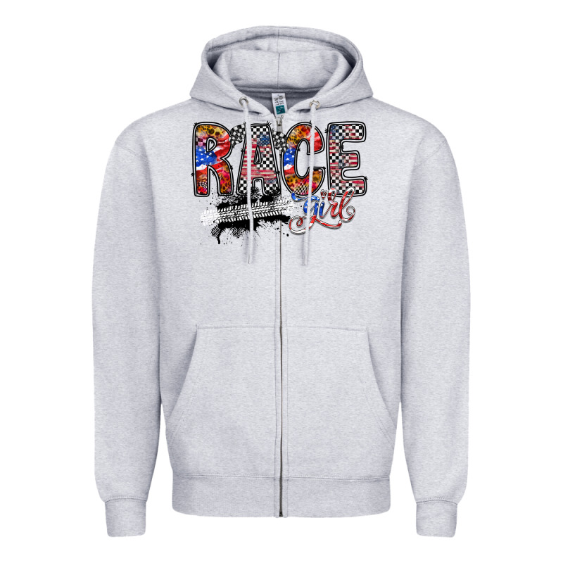Race Girl Zipper Hoodie by RacoonDesign | Teevron