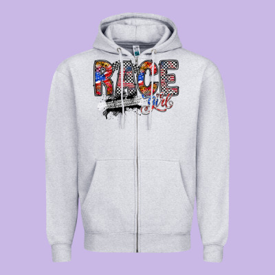 Race Girl Zipper Hoodie Designed By Racoondesign