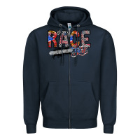Navy race girl Zipper Hoodie - RacoonDesign