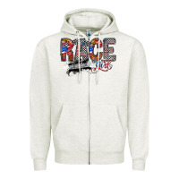 Oatmeal Heather race girl Zipper Hoodie - RacoonDesign
