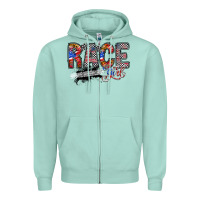 Seafoam race girl Zipper Hoodie - RacoonDesign