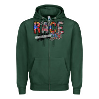Sports Green race girl Zipper Hoodie - RacoonDesign