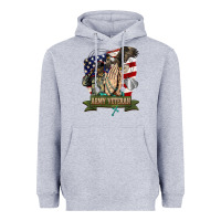 Heather Grey army veteran  pray Heavyweight Hoodie - BarkalooDesign