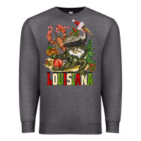 Charcoal Heather Christmas Louisiana Premium Sweatshirt - BarkalooDesign