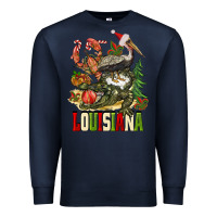 Navy Christmas Louisiana Premium Sweatshirt - BarkalooDesign