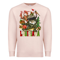 Pale Pink Christmas Louisiana Premium Sweatshirt - BarkalooDesign