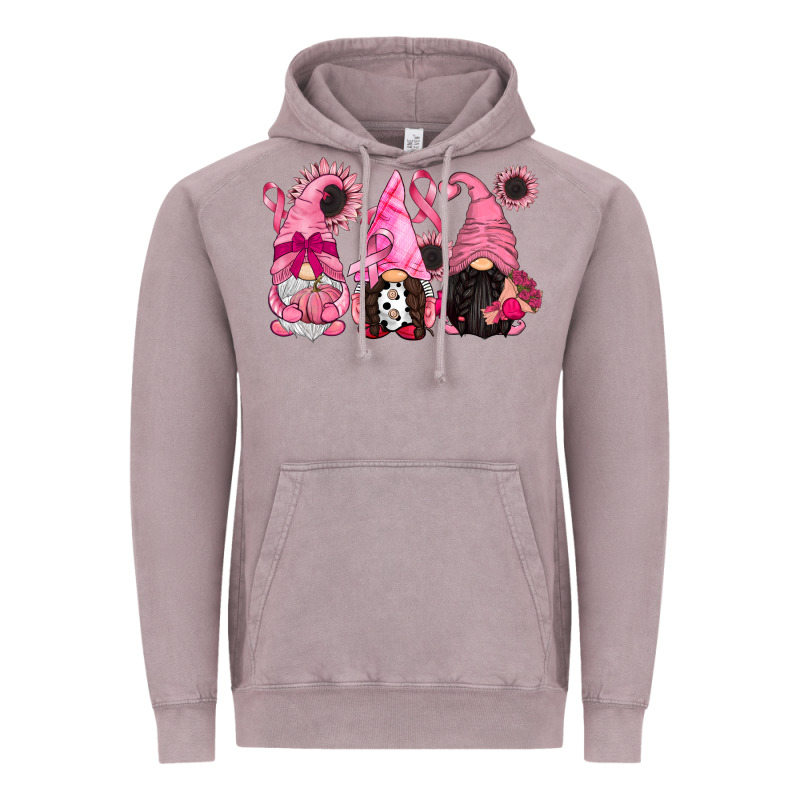 Breast Cancer Gnomes Vintage Hoodie by CowGirlArtShop | Teevron