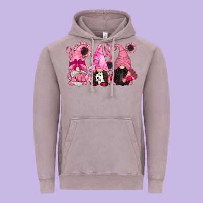 Breast Cancer Gnomes Vintage Hoodie Designed By Cowgirlartshop