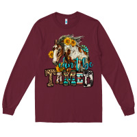 Burgundy can't be tamed horse Long Sleeve Tee - OliviaCreatesArt