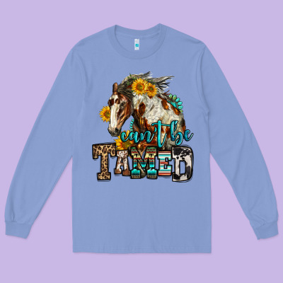 Can't Be Tamed Horse Long Sleeve Tee Designed By Oliviacreatesart