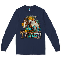 Navy can't be tamed horse Long Sleeve Tee - OliviaCreatesArt