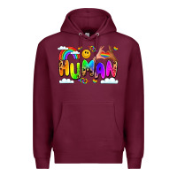 Burgundy human pride Premium Hoodie - LillyAllenDesigns