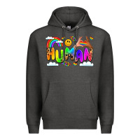 Charcoal Heather human pride Premium Hoodie - LillyAllenDesigns