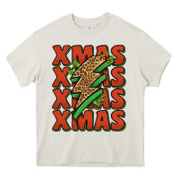 Cream xmas lightning bolt Heavy Core Tee - Jasminsmagicworld