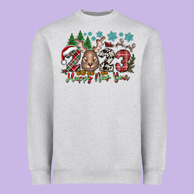 2023 Happy New Year Heavyweight Sweatshirt Designed By Cowhidedigitalart