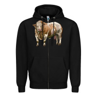 Black simmental bull Zipper Hoodie - LillyAllenDesigns