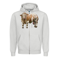Dove Grey simmental bull Zipper Hoodie - LillyAllenDesigns