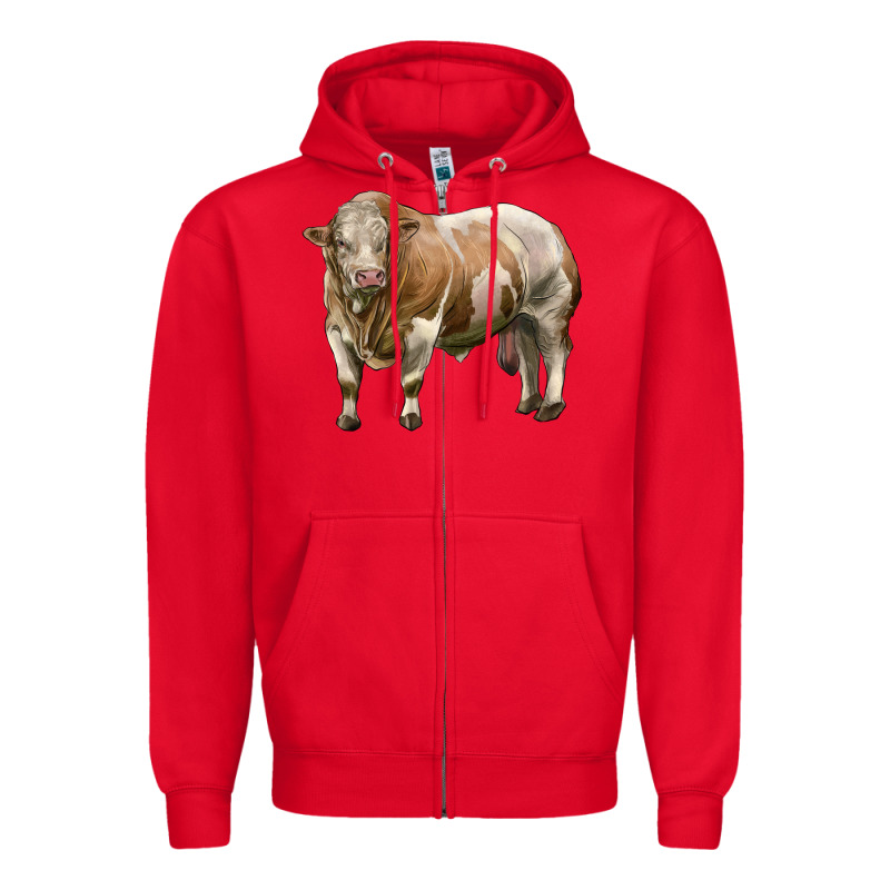 Simmental Bull Zipper Hoodie by LillyAllenDesigns | Teevron