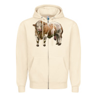 Sandshell simmental bull Zipper Hoodie - LillyAllenDesigns