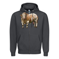 Smoke simmental bull Zipper Hoodie - LillyAllenDesigns
