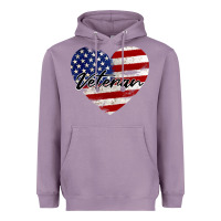 Lavender veteran heart american flag Heavyweight Hoodie - BarkalooDesign