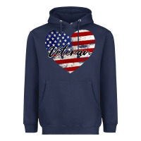 Navy veteran heart american flag Heavyweight Hoodie - BarkalooDesign