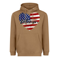 Toasted Coconut veteran heart american flag Heavyweight Hoodie - BarkalooDesign